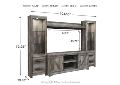 Entertainment center wall 2024 unit ashley furniture