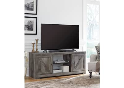 Wynnlow TV Stand with Glass Stone Fireplace Ashley Canada