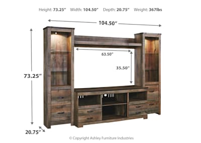 Trinell entertainment hotsell wall unit