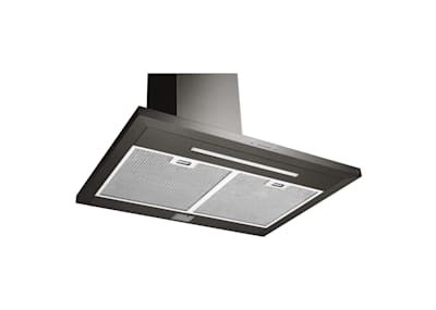 Black stainless steel range hood lg top