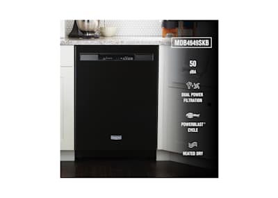 Maytag Dishwasher Stainless Steel Tub MDB4949SKB Black