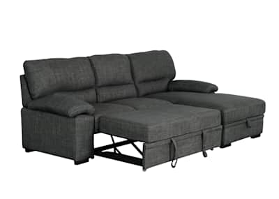 Tessaro 2 Piece Media Sleeper Charcoal Right Facing Tessaro