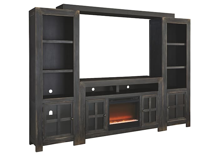 Gavelston Wall Unit With Fireplace, Entertainment Center With Shelves And Fireplace