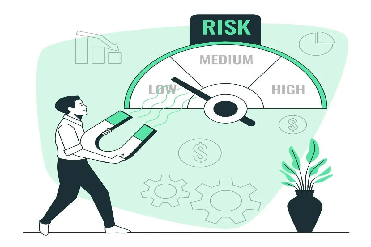 risk - reward management concept illustration
