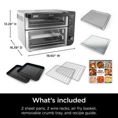 Ninja 12-in-1 Double Oven With Flexdoor, Flavorseal & Smart Finish, Rapid  Top Oven, Convection And Air Fry Bottom Oven - Dct401 : Target