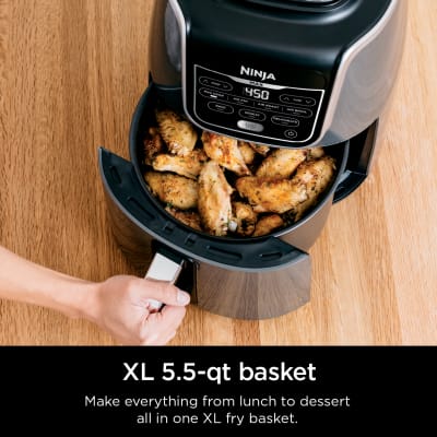 Ninja Max XL Air Fryer with multi functions airfry, bake, roast in black/  gray