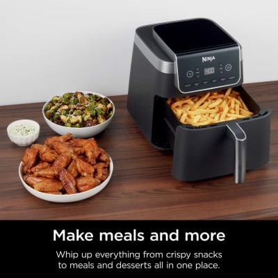  Ninja AF150AMZ Air Fryer XL, 5.5 Qt. Capacity that can Air Fry,  Air Roast, Bake, Reheat & Dehydrate, with Dishwasher Safe, Nonstick Basket  & Crisper Plate and a Chef-Inspired Recipe Guide