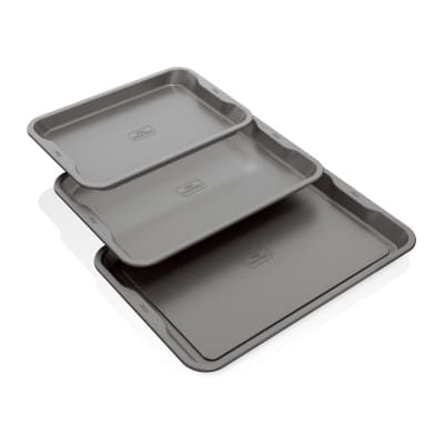 Bakeware Set of 3 Cookie Sheets - Nonstick Baking Pans, 3 Pieces