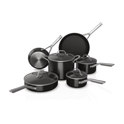 Ninja C39800 Foodi NeverStick Premium 12-Piece Cookware Set, Hard-Anodized, Nonstick, Durable & Oven Safe to 500°F, Slate Grey