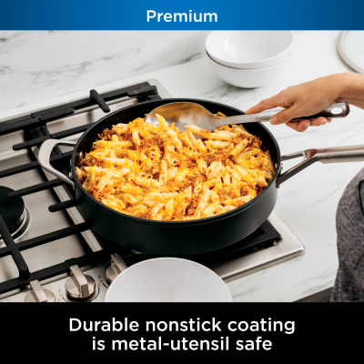 Ninja C60130, Foodi NeverStick Stainless 3-Quart Saute Pan - On