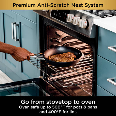 Ninja NeverStick Premium Hard-Anodized 10 Piece Pots & Pans Set, Nonstick  Cookware Set, Durable, Oven Safe to 500°F, Slate Grey, C39500