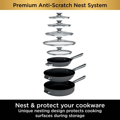 Ninja Foodi NeverStick Premium Anti-Scratch Nest System, 13-Piece Cookware Set C59600