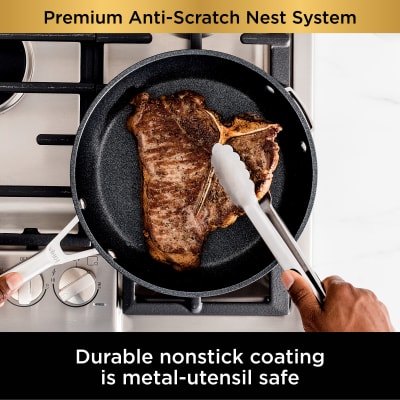 Ninja Foodi NeverStick Premium Anti-Scratch Nest System, 4-Piece Cookware Set C54000