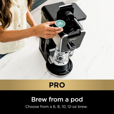 Ninja CFP201 DualBrew System 12-Cup Coffee Maker, Single-Serve for Grounds  & K-Cup Pod Compatible, 3 Brew Styles, 60-oz. Water Reservoir & Carafe