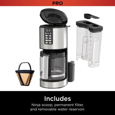  Ninja CE251 12-Cup Programmable Coffee Brewer with Permanent  Filter, 2 Brew Styles Classic & Rich, Adjustable Warming Plate, 60 oz.  Removable Water Reservoir, 24-hr Delay Brew &, Black/Stainless Steel: Home 