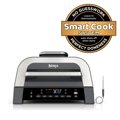 Ninja Foodi 4-in-1 Indoor Grill with 4-qt Air Fryer, Roast, Bake, and  Cyclonic Grilling Technology, Black/Stainless AG300