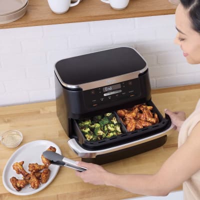 NINJA Foodi 6 qt. 5 in-1 2-Basket Black Air Fryer with DualZone