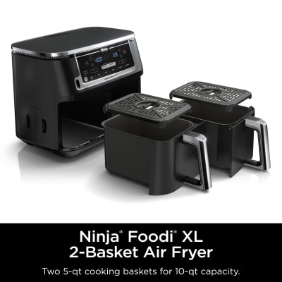 Ninja Foodi 6-in-1 10-qt. XL 2-Basket Air Fryer with DualZone Technology &  Smart Cook System Black DZ550 - Best Buy