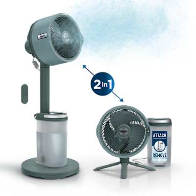Shark FlexBreeze™ Pro Mist Indoor Outdoor Pedestal & Table Fan With Water Tank (Hawaiian Gray)