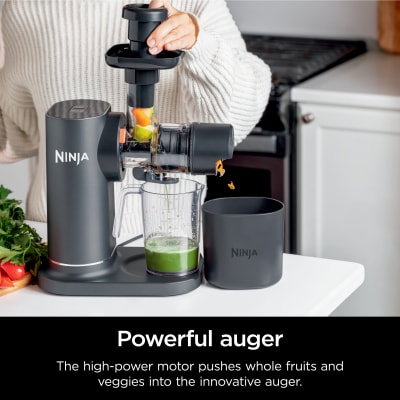 Ninja JC101 Cold Press Pro Compact Powerful Slow Juicer with Total Pulp  Control & Easy Clean, Graphite (Renewed), BLACK, 13.78 in Lx6.89 in Wx14.17  in