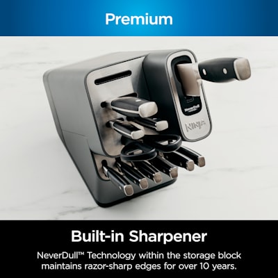 Ninja - Foodi NeverDull Premium 14-Piece Knife Block Set with Built-in  Sharpener System - Black & Silver for sale online