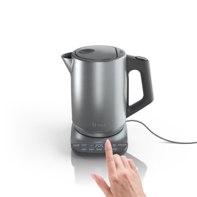 Ninja KT200BL Precision Temperature Electric Kettle, 1500 watts, BPA Free,  Stainless, 7-Cup Capacity, Hold Temp Setting, Blue Stainless