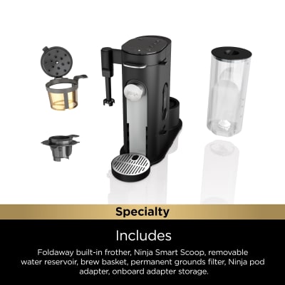 Ninja Pods & Grounds Specialty Single-Serve Coffee Maker, K-Cup Pod  Compatible with Built-In Milk Frother Black PB051 - Best Buy