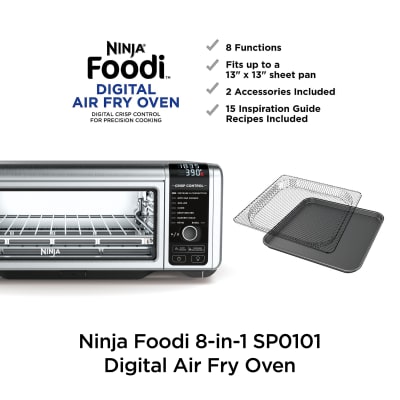 Ninja Foodi 8-in-1 Digital Air Fry Oven, Toaster, Flip-Away Storage,  Dehydrate, Keep Warm Stainless Steel/Black SP101 - Best Buy