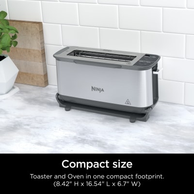  Ninja ST100 Foodi 2-in-1 Flip Toaster, 2-Slice Capacity,  Compact Toaster Oven, Snack Maker, 1500 Watts, Stainless Steel : Everything  Else