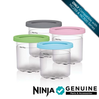 Ninja® CREAMi® Pints 4 Pack, Compatible with NC299AMZ & NC300s Series CREAMi®  Ice Cream Makers Ice Cream Makers - Ninja