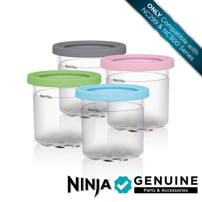 Replacement for Ninja Creami Pints and Lids - NC501, with Ninja NC501 NC500  Series Creami Deluxe ice Cream Makers, Creami Pint Containers with Leak  Proof Lids, Dishwasher Safe - Pink 