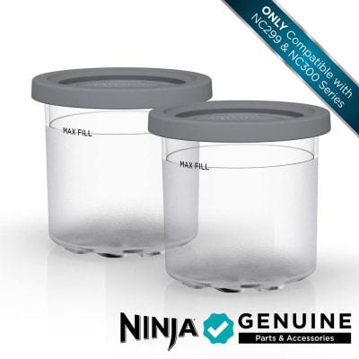 Ninja® CREAMi® Pints and Lids - 2 Pack, Compatible with NC300 Series Ninja®  Creami® Ice Cream Maker, XSKPLID2CD