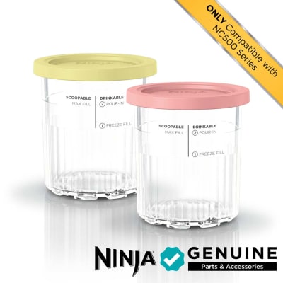 Replacement for Ninja Creami Pints and Lids - NC501, with Ninja NC501 NC500  Series Creami Deluxe ice Cream Makers, Creami Pint Containers with Leak  Proof Lids, Dishwasher Safe - Pink 