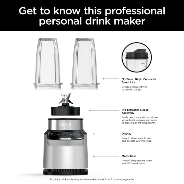 Ninja Nutri Blender Pro with Auto iQ Blenders Kitchen Systems Ninja