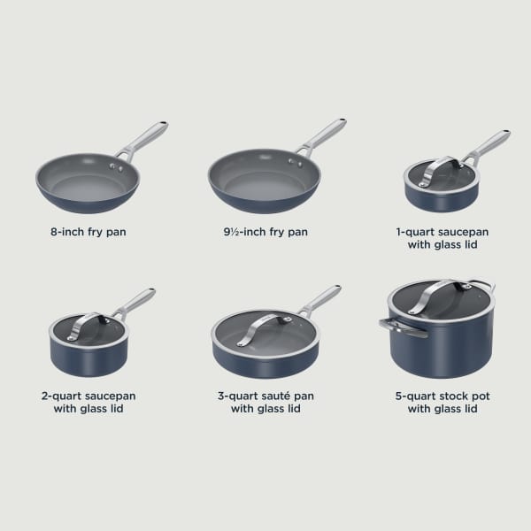 Ninja® Ceramic Pro 10-Piece Cookware Set Midnight Blue