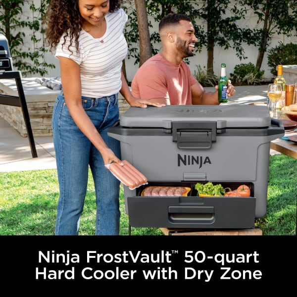 Ninja FrostVault™ 50qt Hard Cooler with Dry Zone, Slate Gray Ninja FrostVault™ 50qt Hard Cooler with Dry Zone, Slate Gray