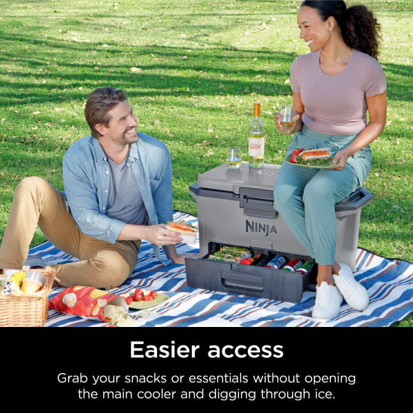 Ninja FrostVault™ 50qt Hard Cooler with Dry Zone, Slate Gray Ninja FrostVault™ 50qt Hard Cooler with Dry Zone, Slate Gray