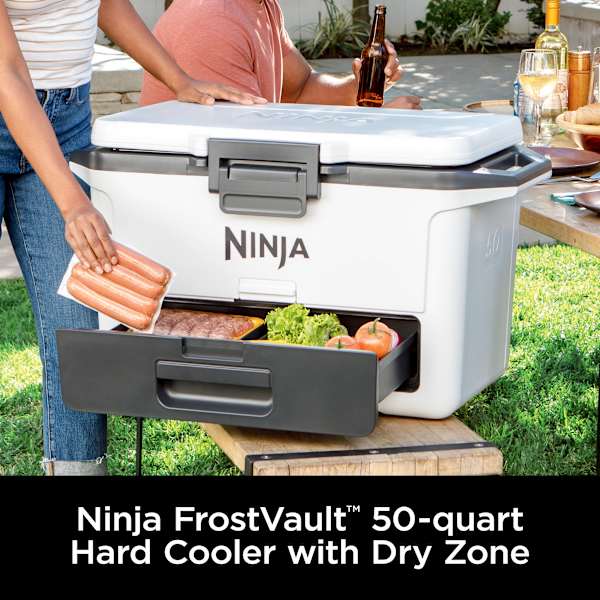 Ninja FrostVault™ 50qt Hard Cooler with Dry Zone, Cloud White Coolers - Ninja