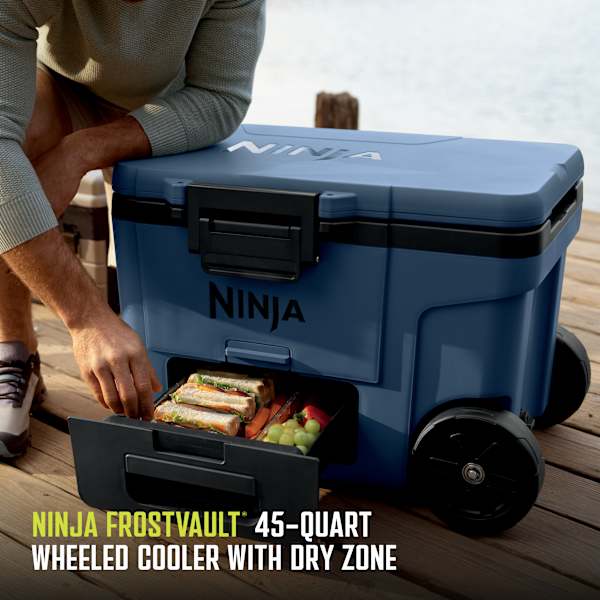 Ninja FrostVault™ 45qt Wheeled Cooler with Dry Zone (Lakeshore Blue)