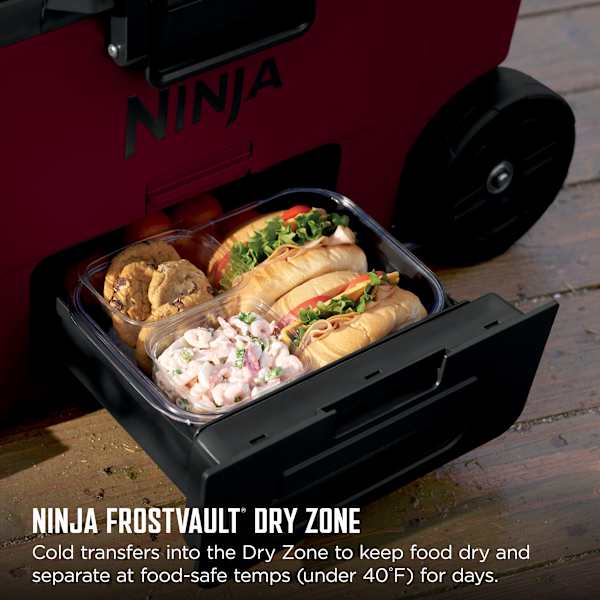 Ninja FrostVault™ 45qt Wheeled Cooler with Dry Zone (Canyon Red)