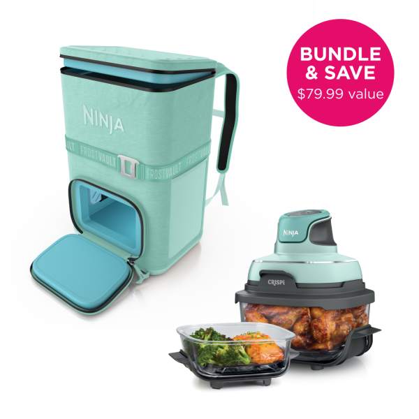 Ninja FrostVault™ Go 36-Can Backpack Cooler (Cactus Green) & Crispi Air Fryer Bundle