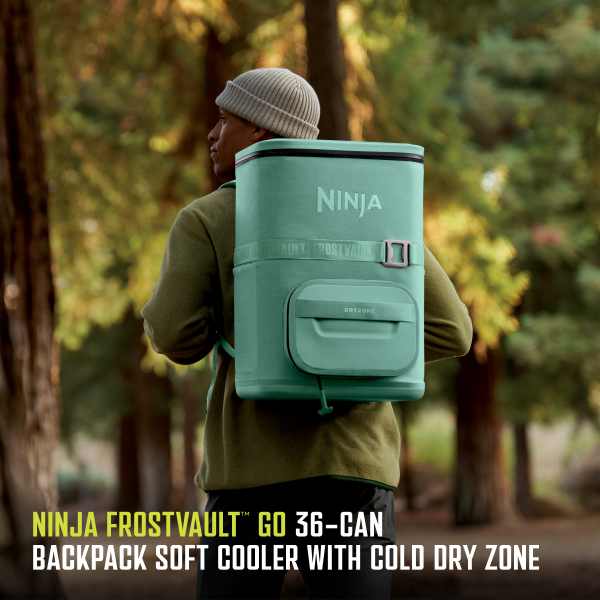Ninja FrostVault™ Go 36-Can Backpack Cooler (Cactus Green) & Crispi Air Fryer Bundle
