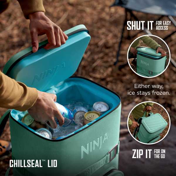 Ninja FrostVault™ Go 36-Can Backpack Cooler (Cactus Green) & Crispi Air Fryer Bundle