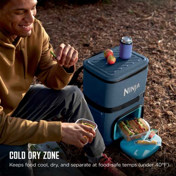 Ninja FrostVault™ Go 36-Can Backpack Cooler (Lakeshore Blue) & Crispi Air Fryer Bundle