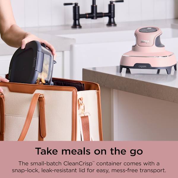 ninja crispi エアフライヤー　ガラスポータブル調理システム　ピンク Ninja Crispi® 4-in-1 Portable Glass Air Fryer – Color: Pink