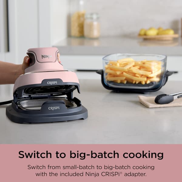 ninja crispi エアフライヤー　ガラスポータブル調理システム　ピンク Ninja Crispi® 4-in-1 Portable Glass Air Fryer – Color: Pink