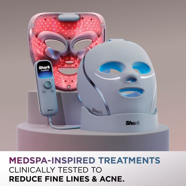 Shark CryoGlow Red Blue & Infrared iQLED Face Mask & Under Eye Cooling - (Blue Frost)