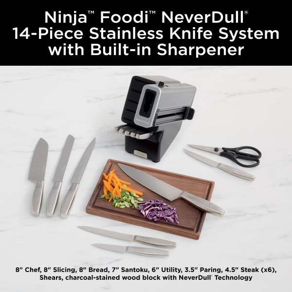Ninja NeverDull™ Premium 14-Piece Stainless Knife System Ninja ProChef™ Wireless Thermometer Knife Sets - Ninja