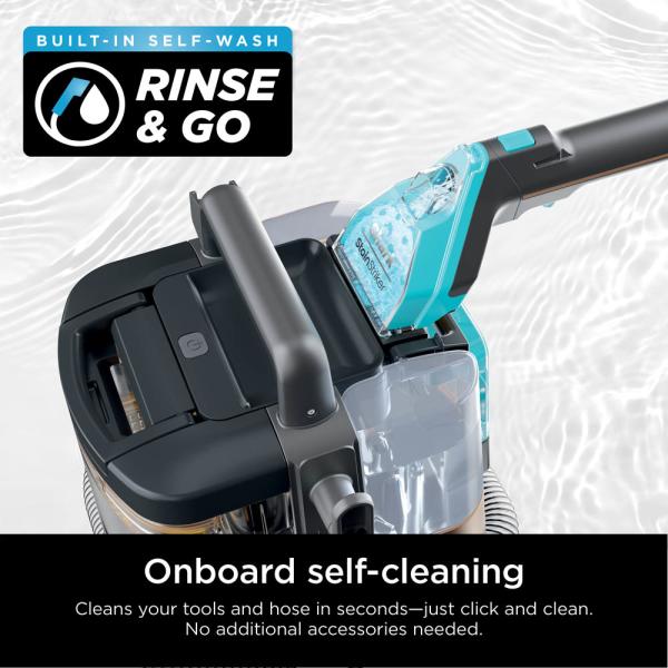 Shark StainForce Cordless Portable Spot Cleaner – Stain & Odor Remover For Carpets, Upholstery, Stairs, With Storage Caddy & Cleaning Solution, Hawaiian Gray