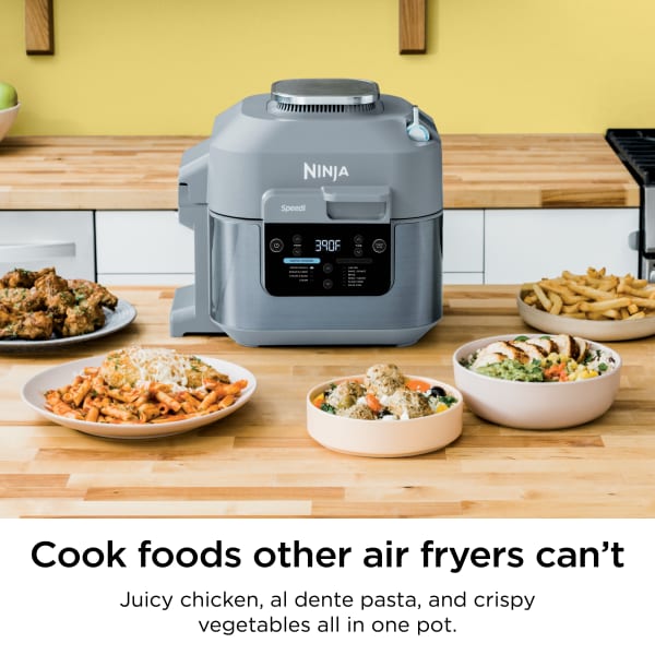 Ninja Speedi™ Rapid Cooker & Air Fryer, SF300C, 6-Qt. Capacity, 10-in-1 Functionality, Meal Maker, Sea Salt Gray Air Fryers - Ninja Ninja Speedi™ Rapid Cooker & Air Fryer, SF300C, 6-Qt. Capacity, 10-in-1 Functionality, Meal Maker, Sea Salt Gray Air Fryers - Ninja